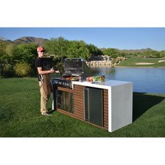 Kokomo Grills Professional Shiplap Outdoor Kitchen KoKoMo Grill With Waterfall Edge