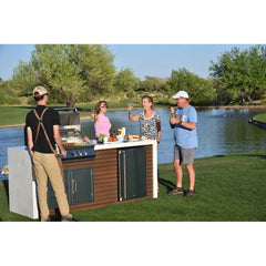 Kokomo Grills Professional Shiplap Outdoor Kitchen KoKoMo Grill With Waterfall Edge