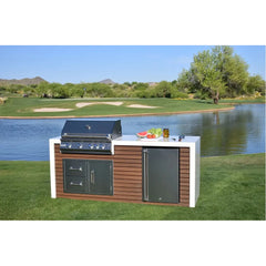 Kokomo Grills Professional Shiplap Outdoor Kitchen KoKoMo Grill With Waterfall Edge