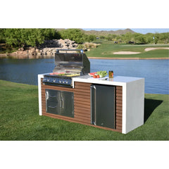 Kokomo Grills Professional Shiplap Outdoor Kitchen KoKoMo Grill With Waterfall Edge