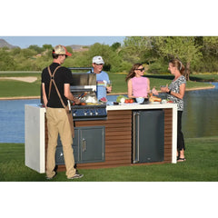 Kokomo Grills Professional Shiplap Outdoor Kitchen KoKoMo Grill With Waterfall Edge