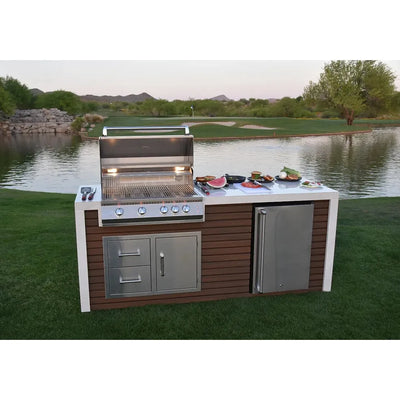 Kokomo Grills Professional Shiplap Outdoor Kitchen KoKoMo Grill With Waterfall Edge